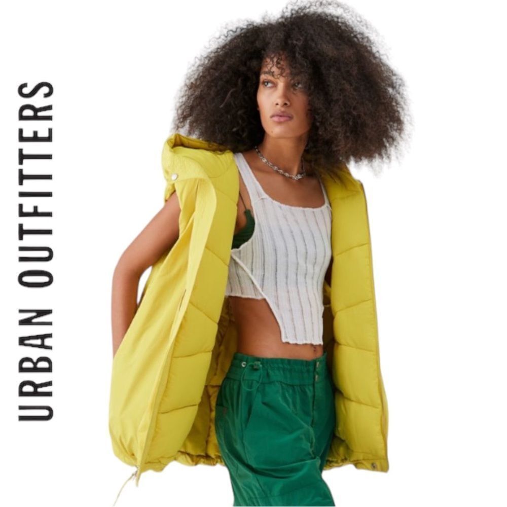 Urban Outfitters UO BDG Recycled Yellow Cocoon Puffer Vest NEW S M L XL